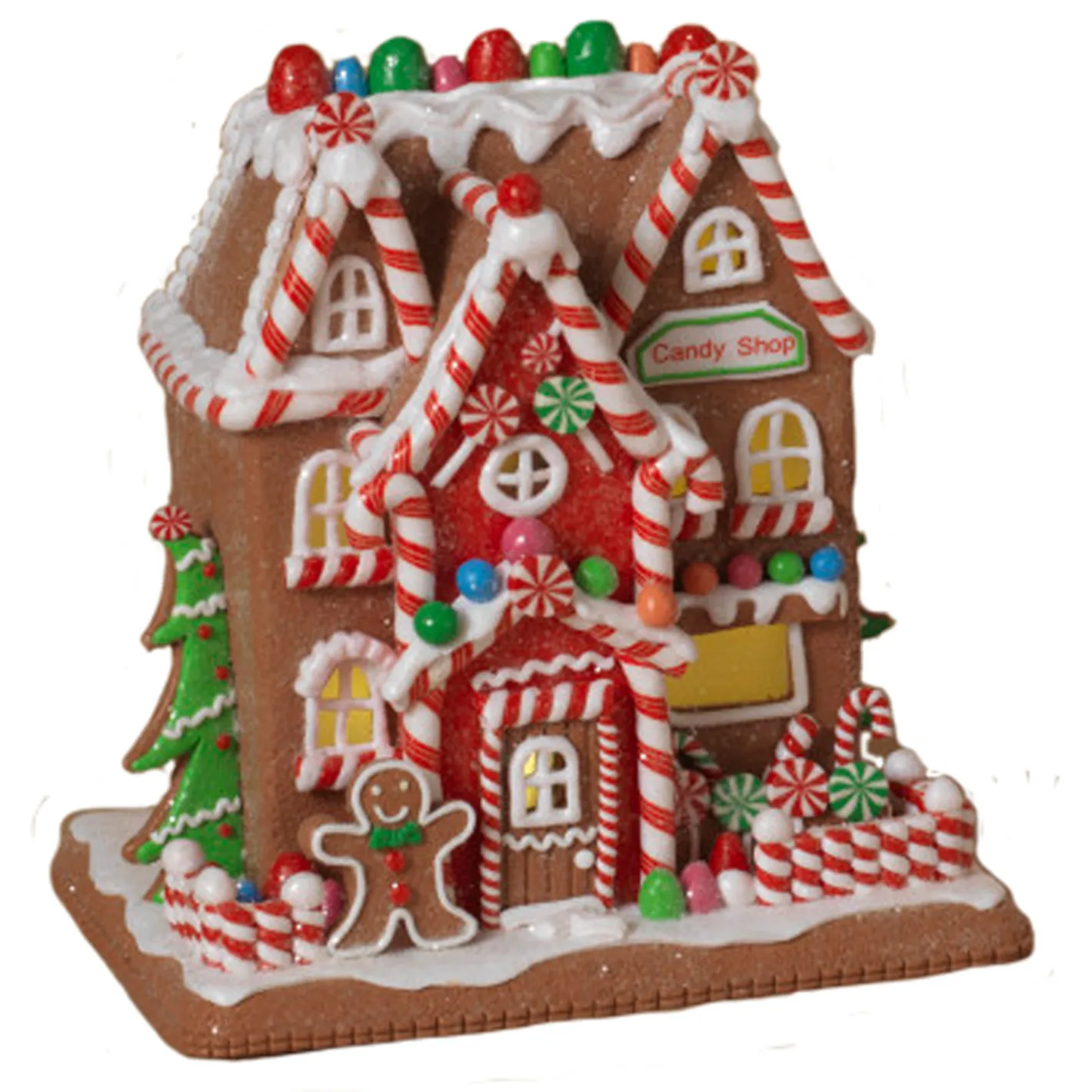 Gerson 9" Battery Operated Lighted Clay Dough Gingerbread Christmas House 2659510 Hot