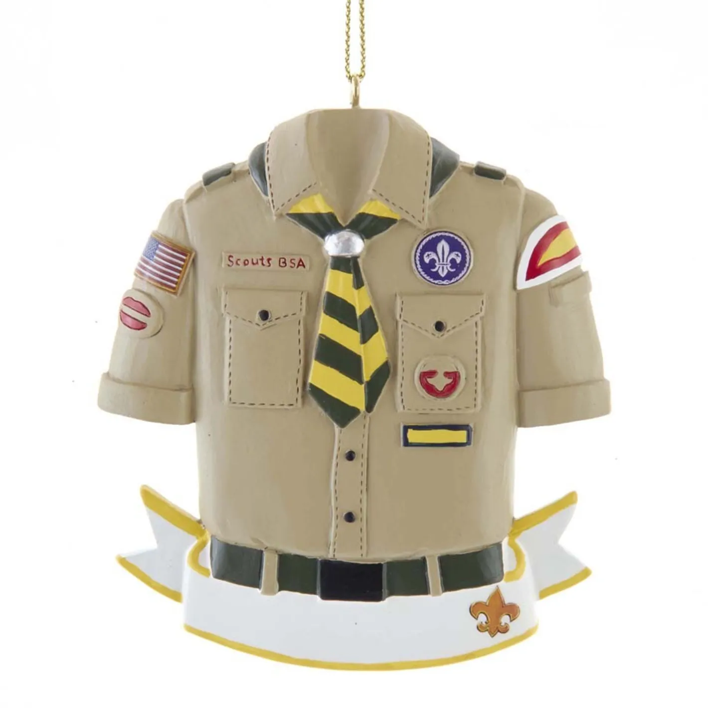 Kurt Adler 3.5" Boy Scout Shirt Personalized Christmas Ornament BS2202B New