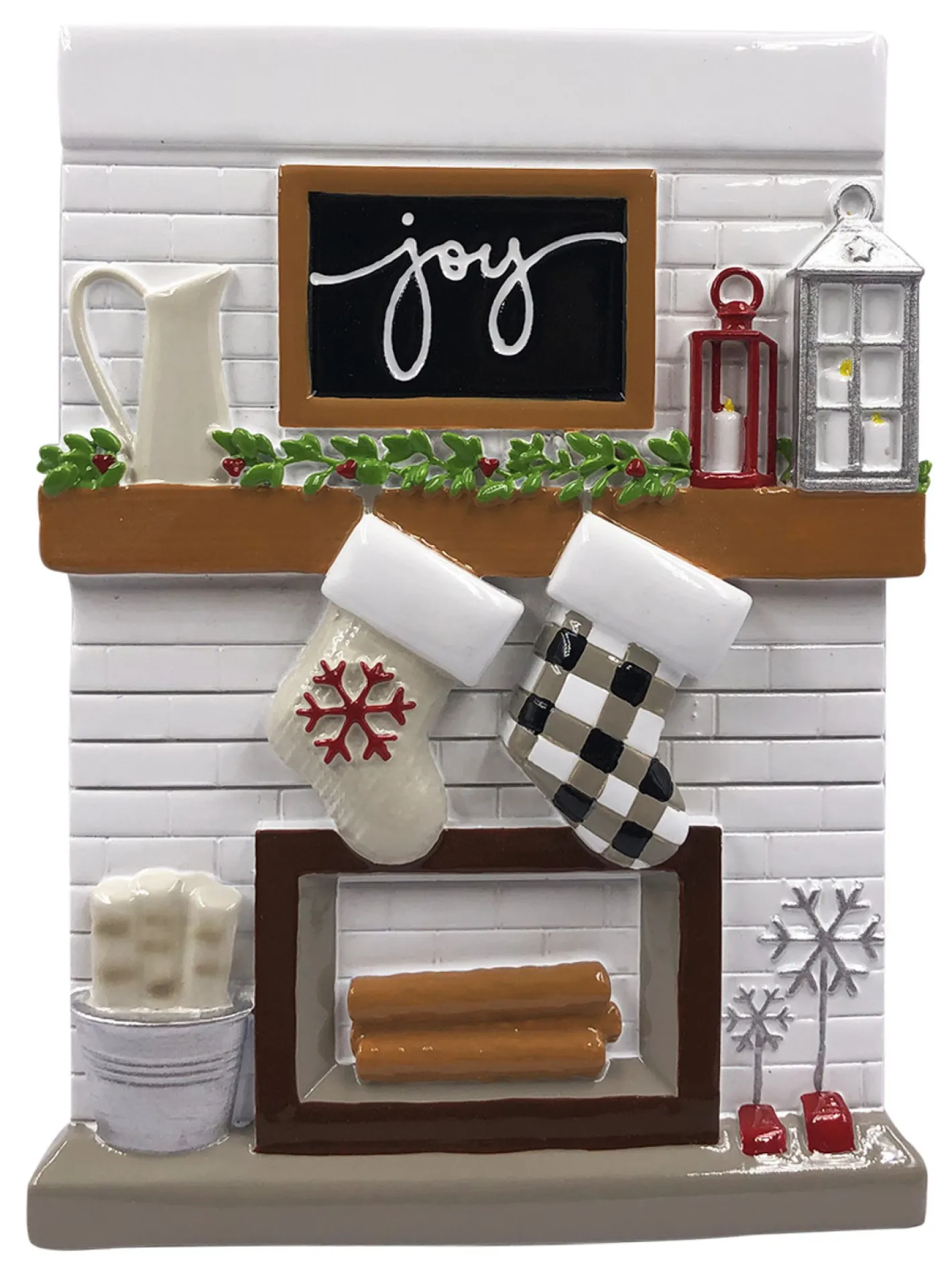 Polar X 5" Fireplace Mantle Couple Stockings Personalized Christmas Ornament OR2030-2 Discount
