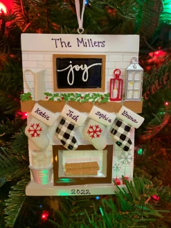 Polar X 5" Fireplace Mantle Stocking Family of 4 Personalized Christmas Ornament OR2030-4 Best