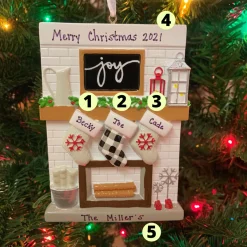 Polar X 5" Fireplace Mantle Stocking Family of 3 Personalized Christmas Ornament OR2030-3 Clearance