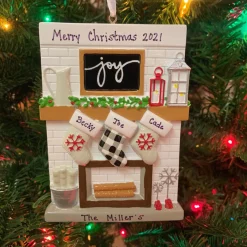 Polar X 5" Fireplace Mantle Stocking Family of 3 Personalized Christmas Ornament OR2030-3 Clearance