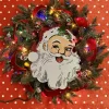 Raz Imports 30" Handmade Vintage Inspired Santa Lighted Wreath w/ Shiny Brite Ornaments Discount