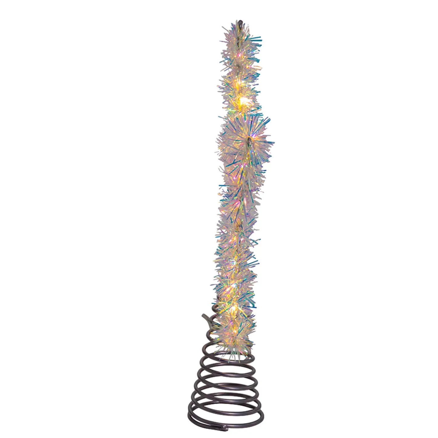 Kurt Adler 12.2" LED Lighted Warm White Silver Tinsel Star Christmas Tree Topper AD1022WW Best