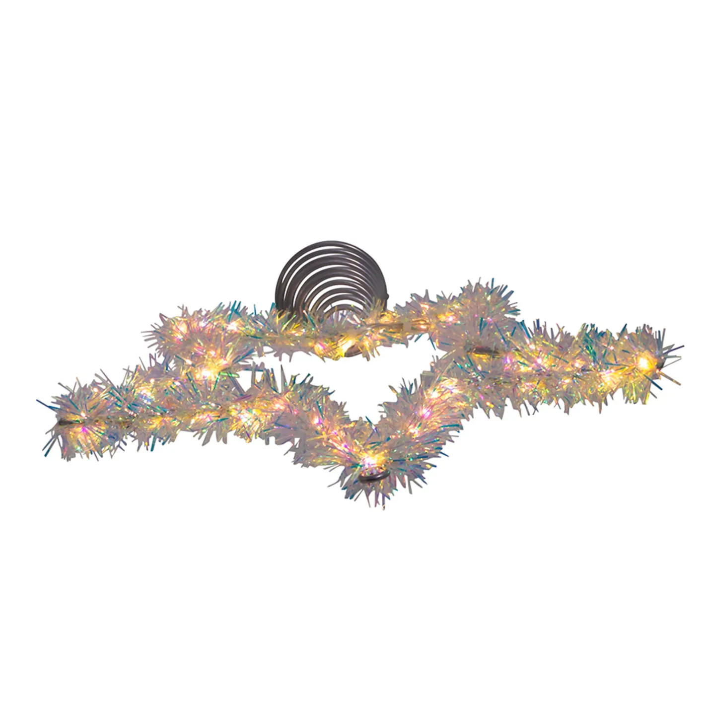 Kurt Adler 12.2" LED Lighted Warm White Silver Tinsel Star Christmas Tree Topper AD1022WW Best