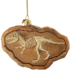Kurt Adler 4.75" Noble Gems Dinosaur Fossil Glass Christmas Ornament NB1726 Clearance