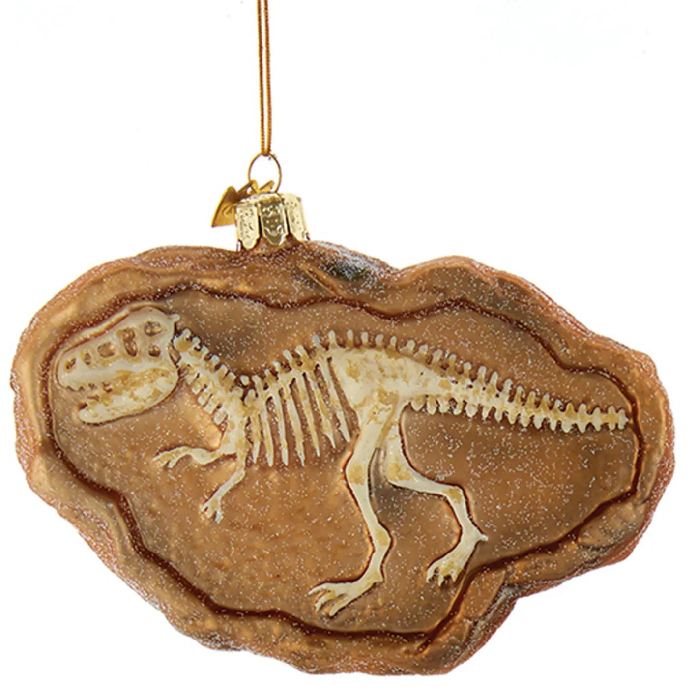 Kurt Adler 4.75" Noble Gems Dinosaur Fossil Glass Christmas Ornament NB1726 Clearance