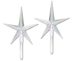 Darice 2 Pack Large Clear Iridescent Ceramic Tree Plastic Replacement Star P0679 Discount