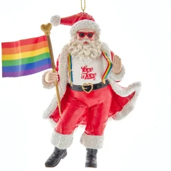 Kurt Adler 5" Rainbow Pride Santa Christmas Ornament E0755