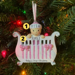 Polar X Baby Girl in Crib Personalized Christmas Ornament OR1732-P New