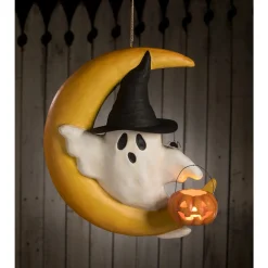 Bethany Lowe 19.5" Large Ghoulish Moon Paper Mache Halloween Decoration TJ3311 Sale