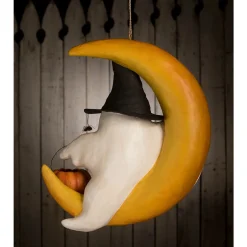 Bethany Lowe 19.5" Large Ghoulish Moon Paper Mache Halloween Decoration TJ3311 Sale