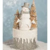 Bethany Lowe 8" Platinum Smiley Snowman on Box Christmas Decoration TL7825 Clearance
