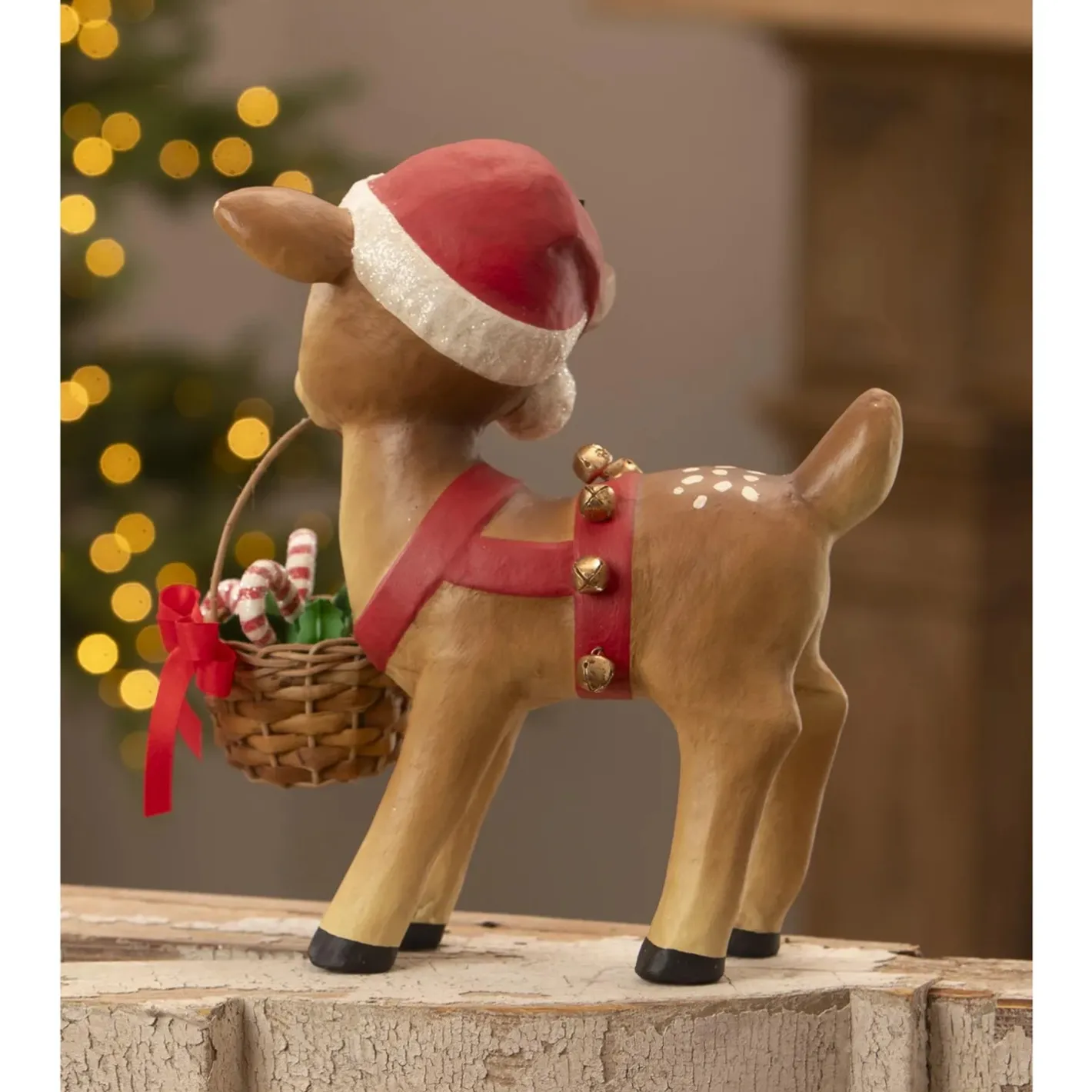 Bethany Lowe 10.75" Reindeer Carrying Basket Vintage Christmas Figure TJ3319 Best