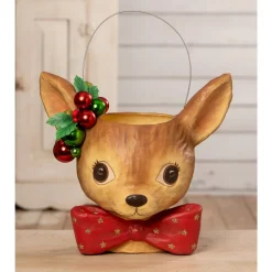 Bethany Lowe Fawnie Bucket Small or Large Christmas Decoration Online