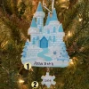 Polar X Blue and White Ice Castle Personalized Christmas Ornament OR1462 Online