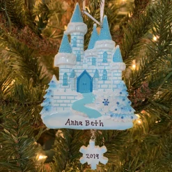Polar X Blue and White Ice Castle Personalized Christmas Ornament OR1462 Online