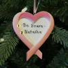 Polar X Breast Cancer Ribbon Heart Personalized Christmas Ornament New