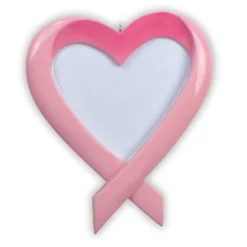 Polar X Breast Cancer Ribbon Heart Personalized Christmas Ornament New