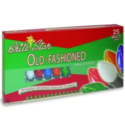 Brite Star 25 Vintage Inspired Multicolor Ceramic C7 Christmas Lights 37-830-00 Best