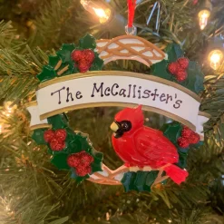Polar X Cardinal with Wreath Personalized Christmas Ornament OR1905 Online
