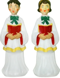 General Foam Choir Boy & Girl Lighted Christmas Blow Mold Decorations C3640 Hot