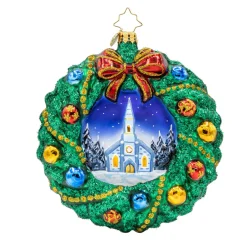 Christopher Radko Sacred Harmony Wreath Glass Christmas Ornament 1022518 Discount