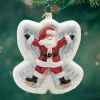 Christopher Radko Santa Snow Angel Double Sided Glass Christmas Ornament 1022095