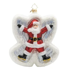 Christopher Radko Santa Snow Angel Double Sided Glass Christmas Ornament 1022095