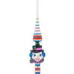 Shiny Brite Christopher Radko Confetti 11.5" Glass Snowman Finial Christmas Tree Topper 4028020