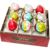 Shiny Brite Christopher Radko Festive Fete 2.5" Round Vintage Inspired Christmas Ornaments 4028174 Hot