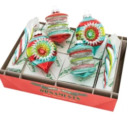 Shiny Brite Christopher Radko Festive Fete Mixed Shapes Christmas Ornaments 4027900 Clearance