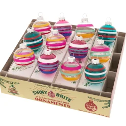 Shiny Brite Christopher Radko Vivid Vintage 1.75" Decorated Rounds Christmas Ornaments 4028183 Sale