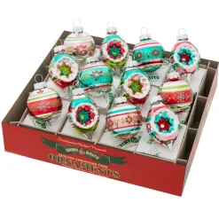 Shiny Brite Christopher Radko Festive Fete 1.75" Decorated Rounds & Shapes Christmas Ornaments 4028240 Hot