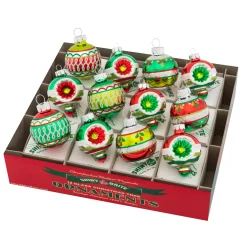 Shiny Brite Christopher Radko Holiday Splendor 1.75" Decorated Rounds & Shapes Glass Christmas Ornaments 4027712 Discount