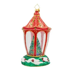 Christopher Radko Sparkle 'n Spruce Lantern Glass Christmas Ornament 1022178 Discount