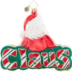 Christopher Radko What's in A Name Santa? Glass Christmas Ornament 1021832 New