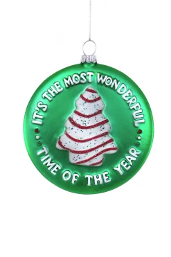 Cody Foster Co Cody Foster 4" It's The Best Time Of The Year Cake Glass Christmas Ornament GL-1026 New