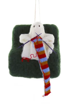 Cody Foster Co Cody Foster 4.25" Knitting Ghost Halloween Ornament WO-2950 Clearance