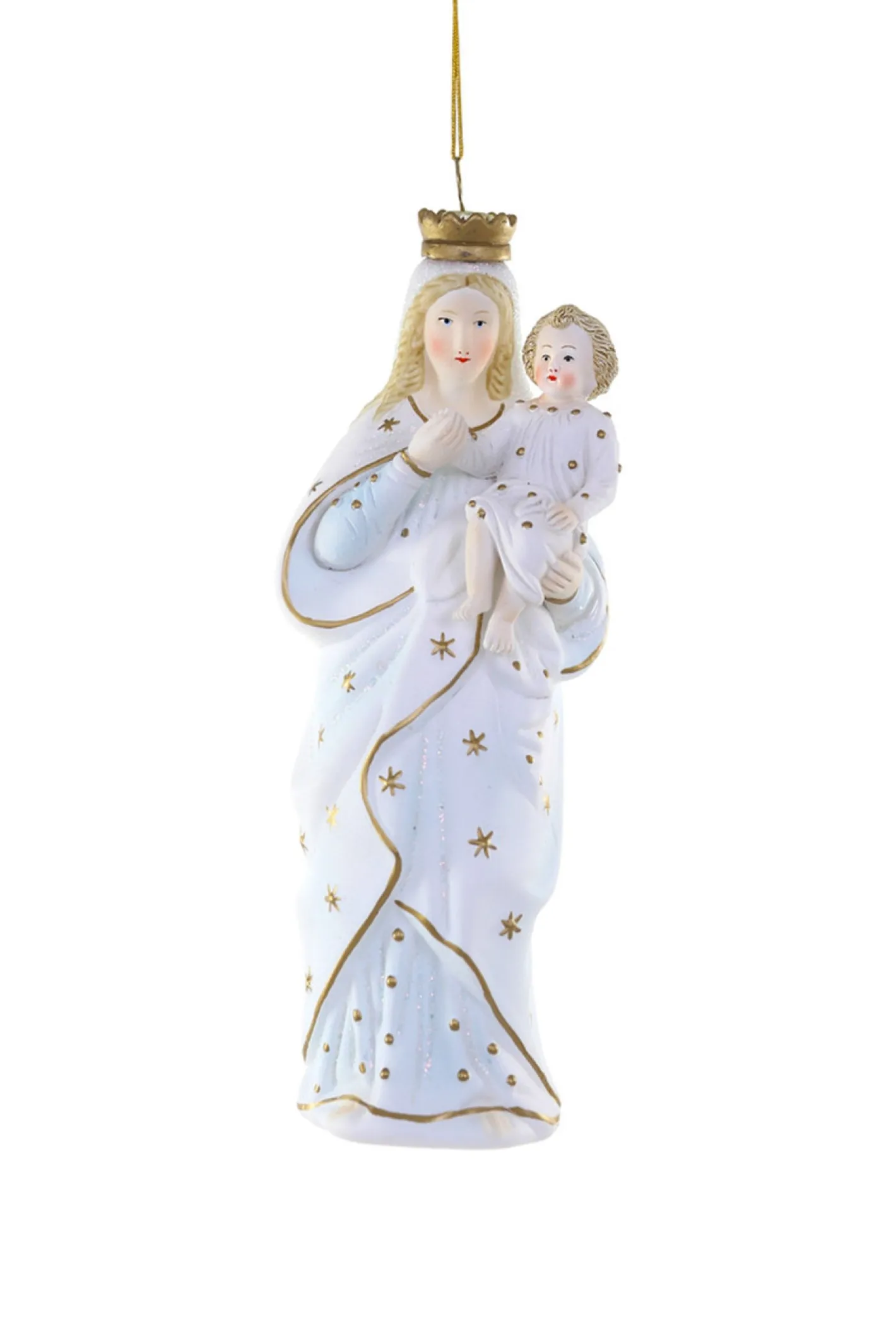 Cody Foster Co Cody Foster 7.5" Madonna and the Child Enthroned Christmas Ornament GO-9490 Discount