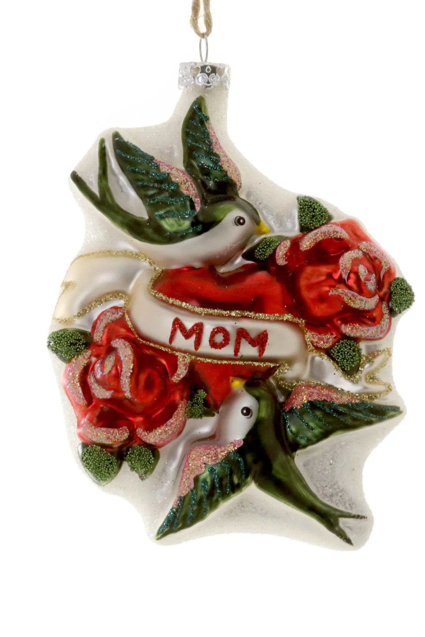 Cody Foster Co Cody Foster 5" MOM Tattoo Glass Christmas Ornament GO-6627 Hot