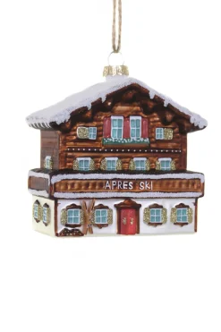 Cody Foster Co Cody Foster 4" Ski Chalet Glass Christmas Ornament GL-474 Online
