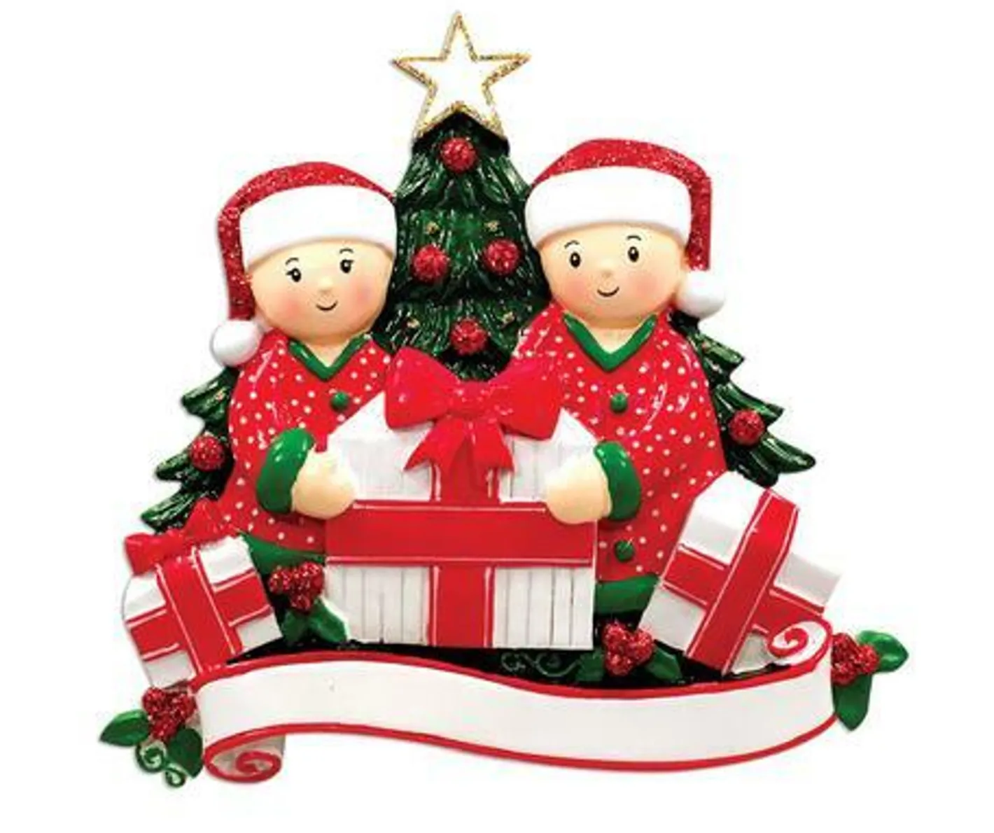 Polar X Couple Opening Presents Personalized Christmas Ornament OR1523-2 Online