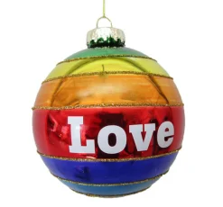 December Diamonds 4" Rainbow LOVE Glass Christmas Ornament 79-81111 Sale
