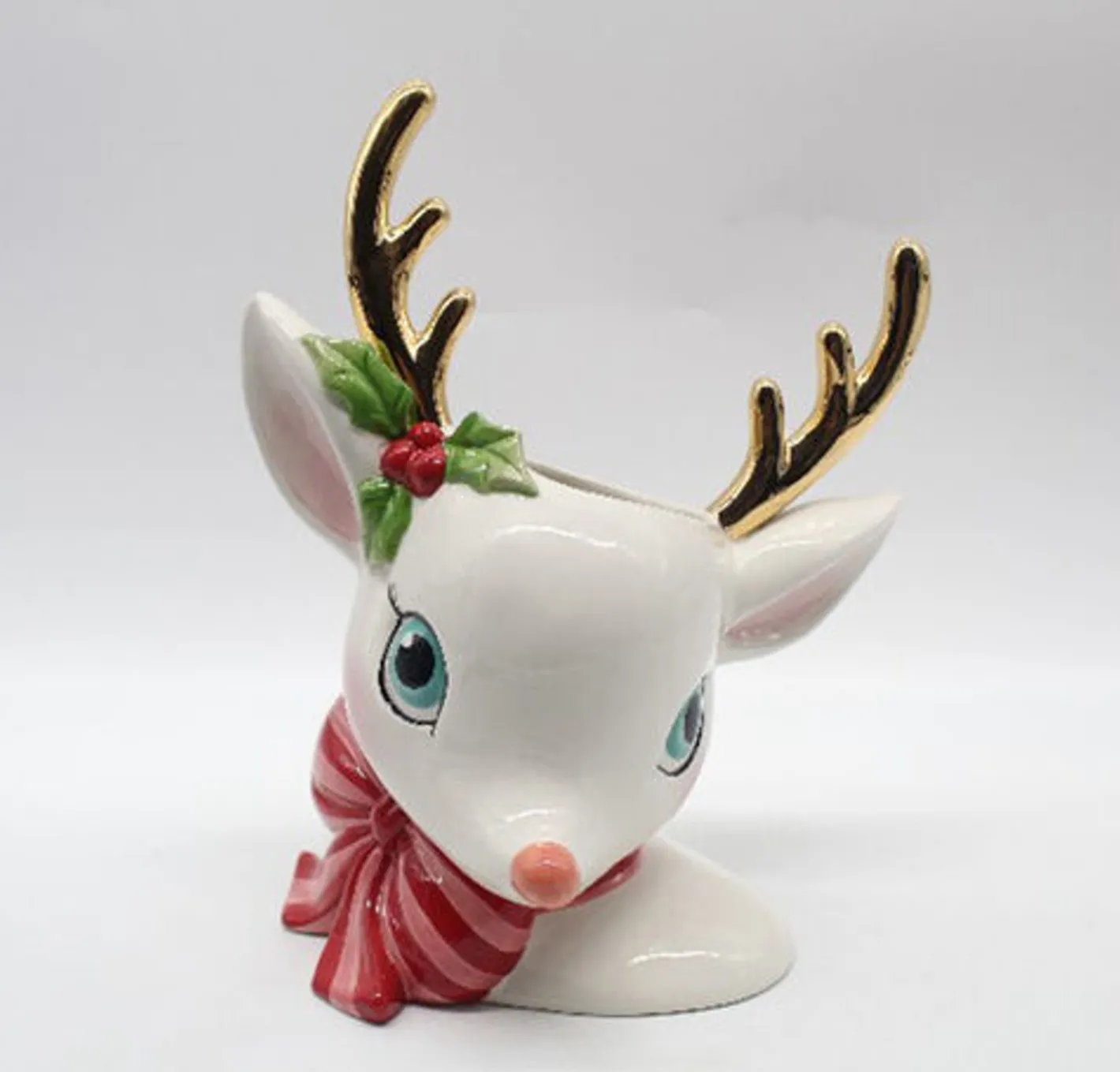December Diamonds 11.75" Retro Deer Head Vase Christmas Decoration 29-29281 Sale