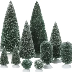 Department 56 Bag of Frosted Topiaries & Trees Accessory 10pc Set Sale