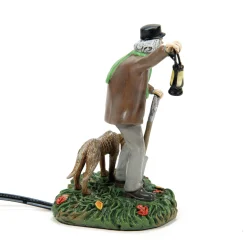 Department 56 Disney Village Disney World Haunted Mansion Silas Crump & His Dog, Bones Lighted Figure 6013607 Hot