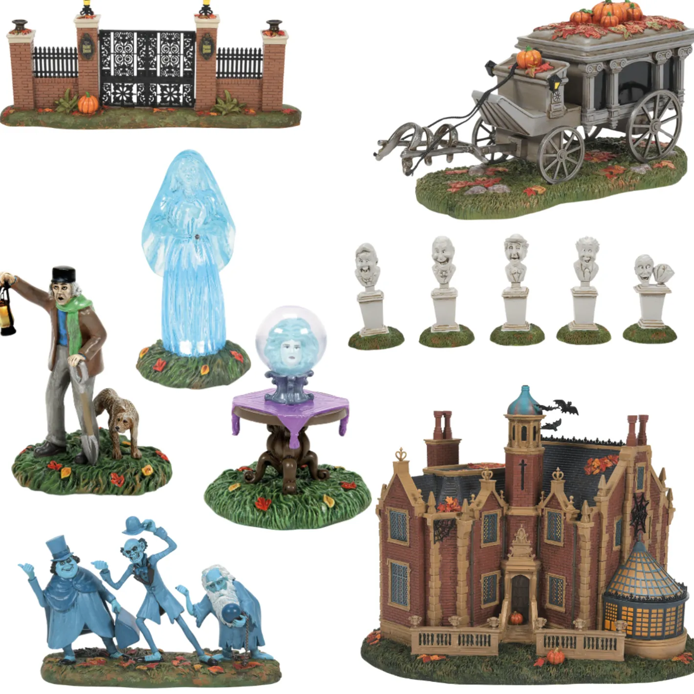Department 56 Disney World Haunted Mansion Village 8 Pc Set Outlet