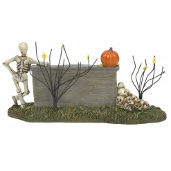 Department 56 Halloween Village Lighted We're A Skeleton Crew Sign 6013647 Discount