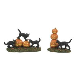 Department 56 Halloween Village Scary Cats and Pumpkins Figure 6012285
